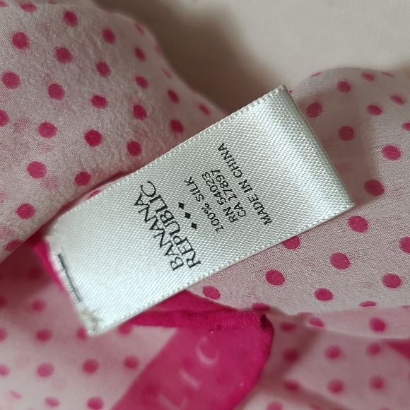 Banana Republic Pink Dot Silk Scarf - Picture 6 of 7